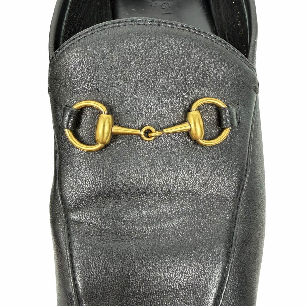 Gucci Brixton Leather Horsebit Loafers Mules Slide Black Size 40 - Picture 8 of 15